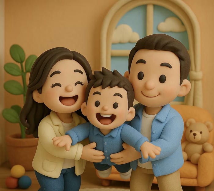 hình gia đình chibi cực đẹp