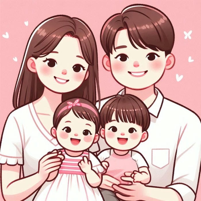 hình gia đình chibi đáng yêu nhất