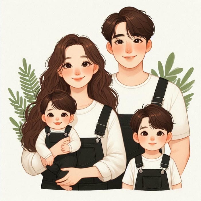 hình gia đình chibi siêu cute nhất