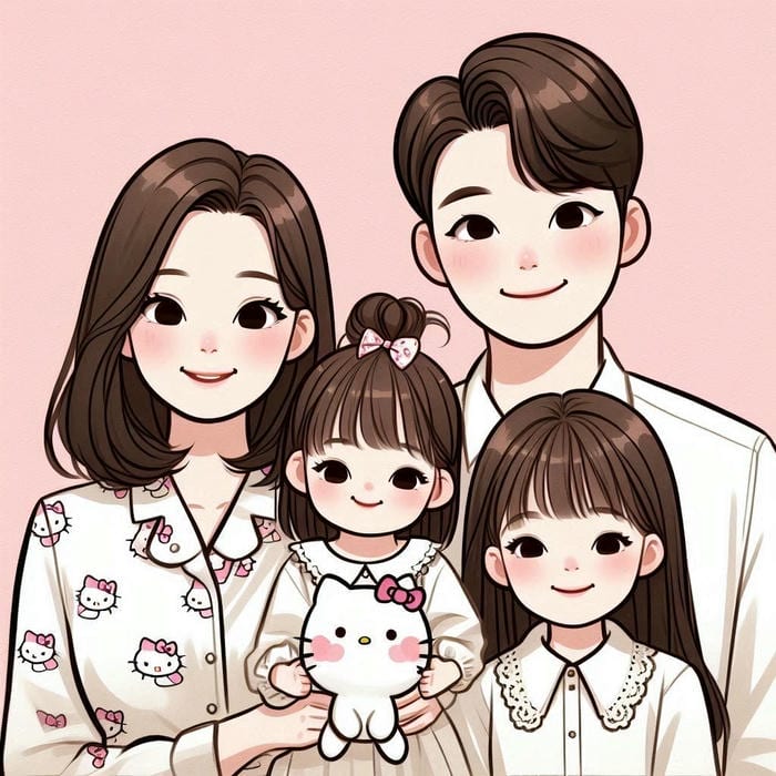 hình gia đình chibi siêu đẹp