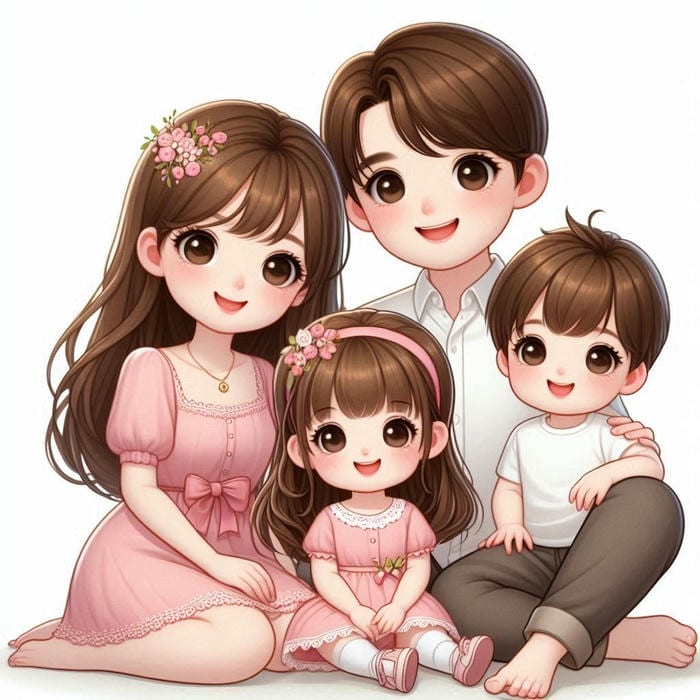 hình gia đình chibi sum vầy đẹp