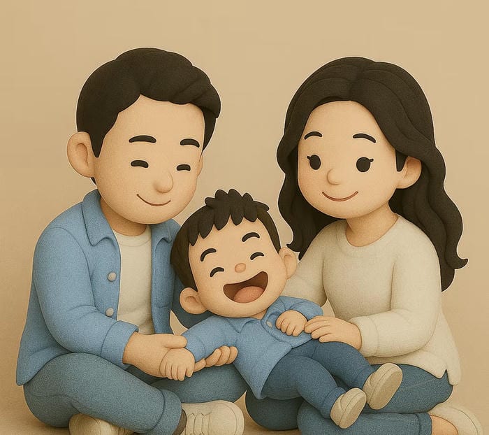 hình gia đình chibi vui vẻ siêu đẹp