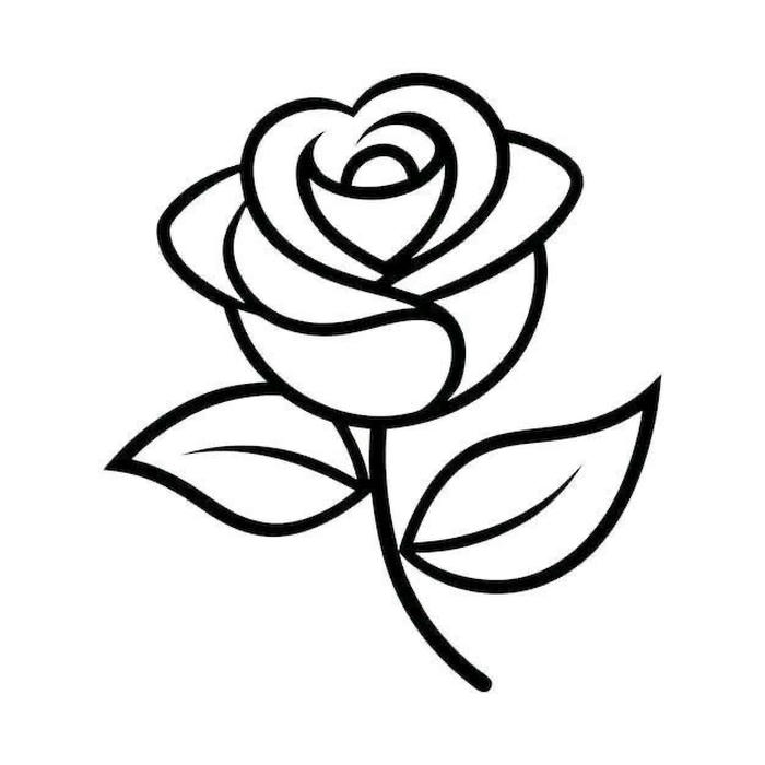 hình hoa hồng to tròn dễ tô