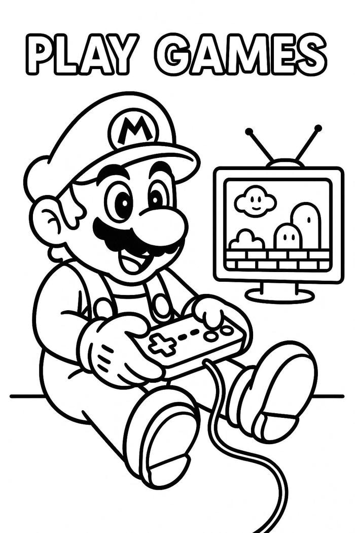 hình mario dạng tranh vẽ tô