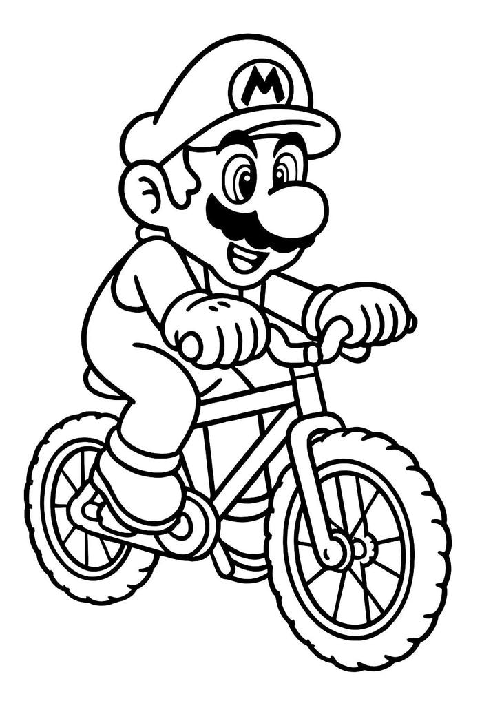 hình mario phiên bản tranh tô màu