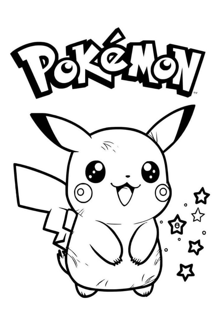 hình pikachu cho bé tô màu