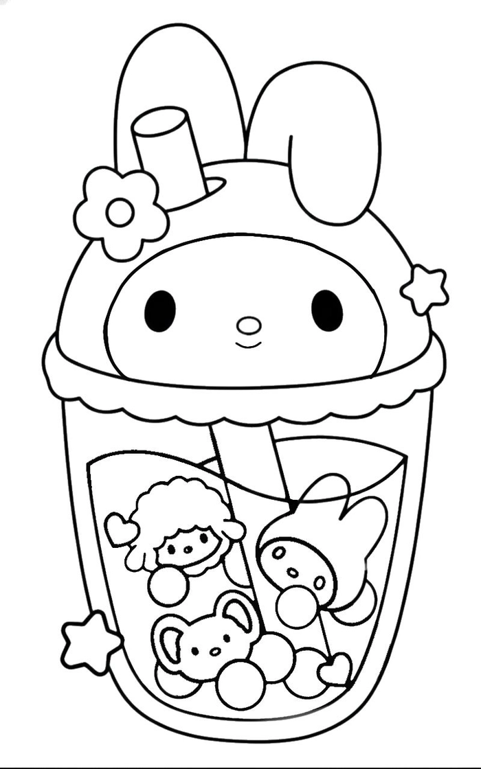 hình tô màu My Melody dễ thương dành cho bé