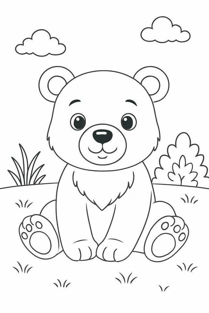 hình tô màu con gấu cho học sinh