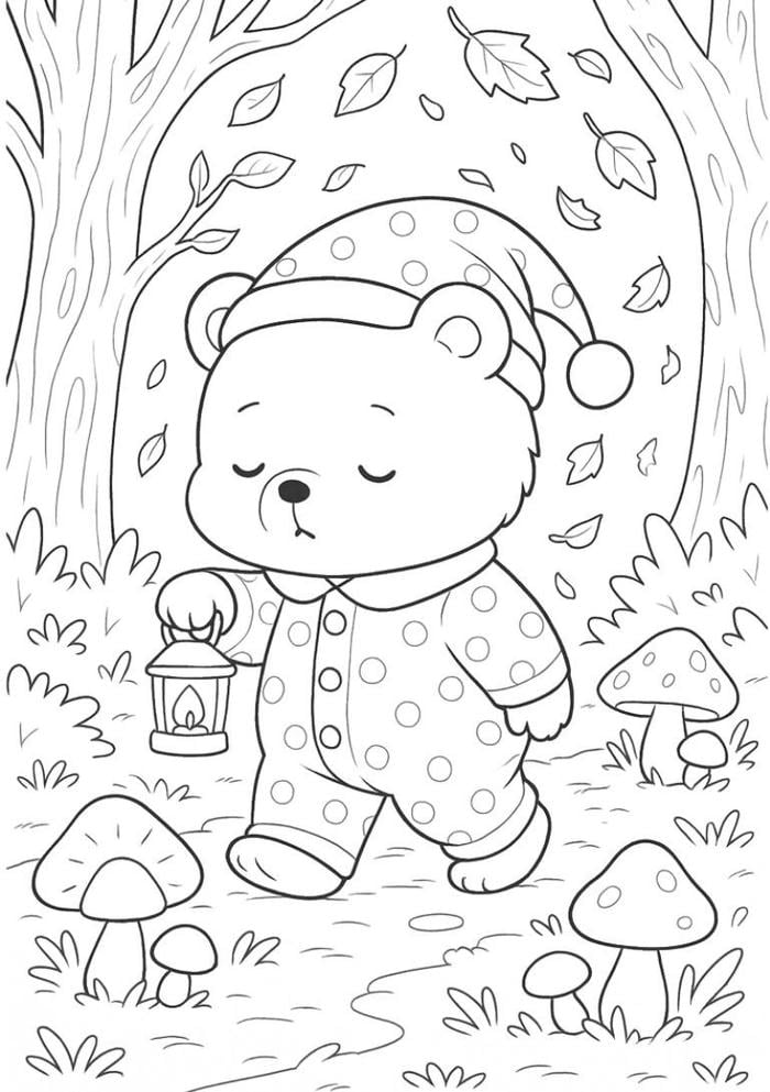 hình tô màu gấu mềm đáng yêu