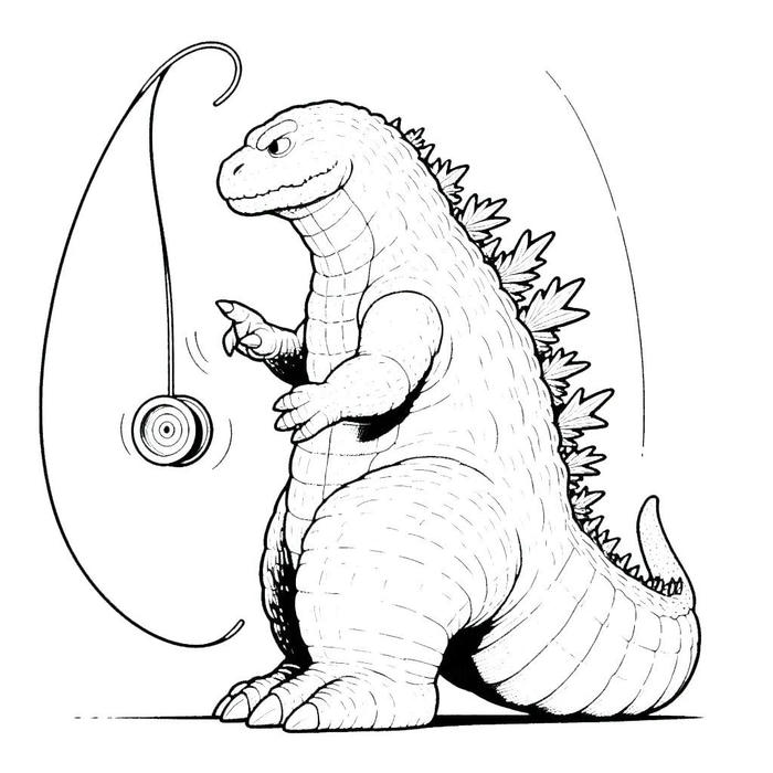 hình tô màu godzilla hoang dã nguyên thủy
