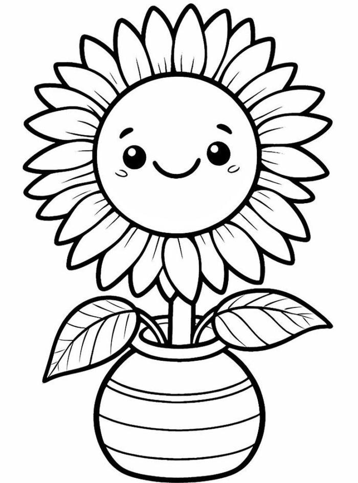 hình tô màu hoa hướng dương