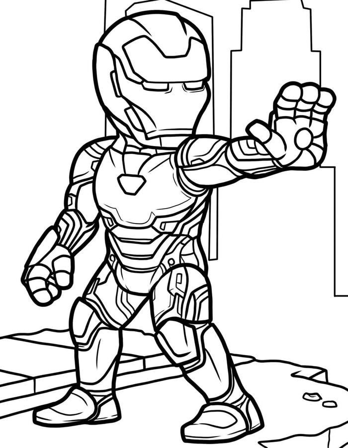 hình tô màu iron man dễ vẽ