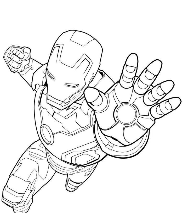 hình tô màu iron man đơn giản