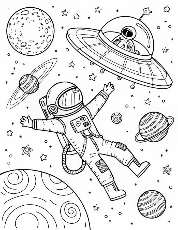 hình tô màu phi hành gia