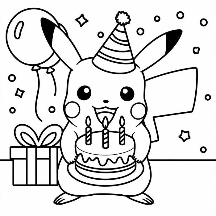 hình tô màu pikachu dễ vẽ