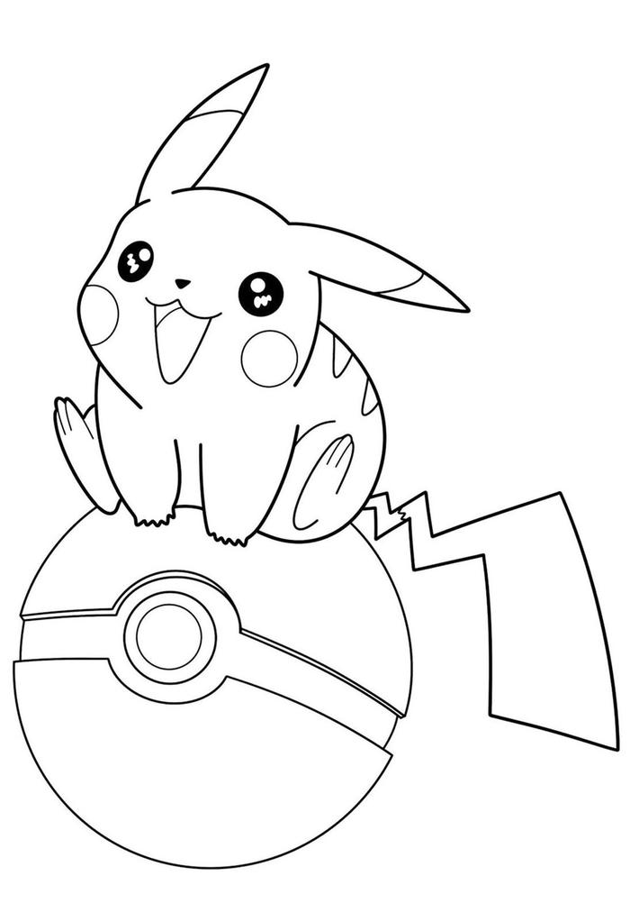 hình tô màu pikachu đơn giản
