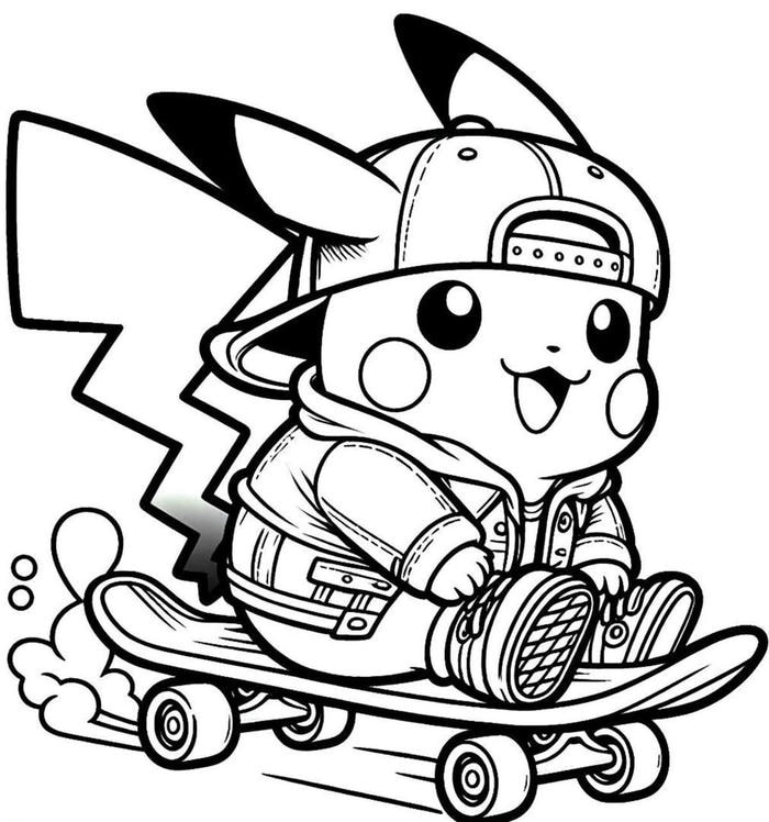 hình tô màu pikachu siêu ngầu