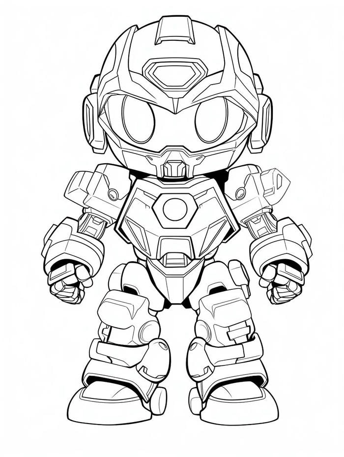 hình tô màu robot đầu tròn