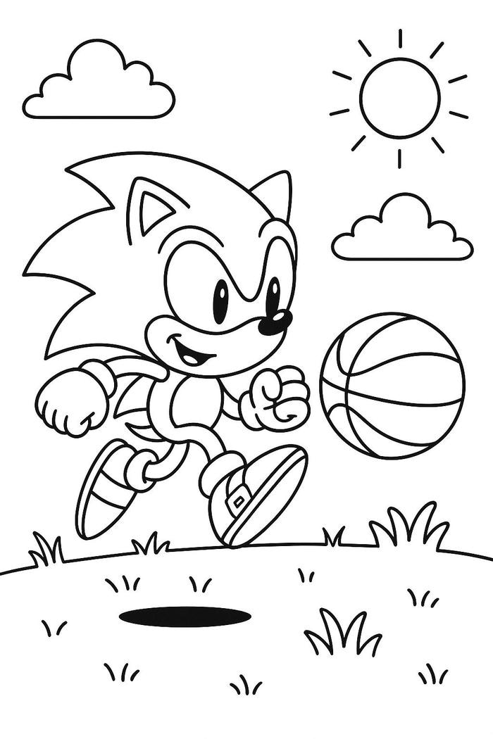 hình tô màu sonic đáng yêu vui nhộn