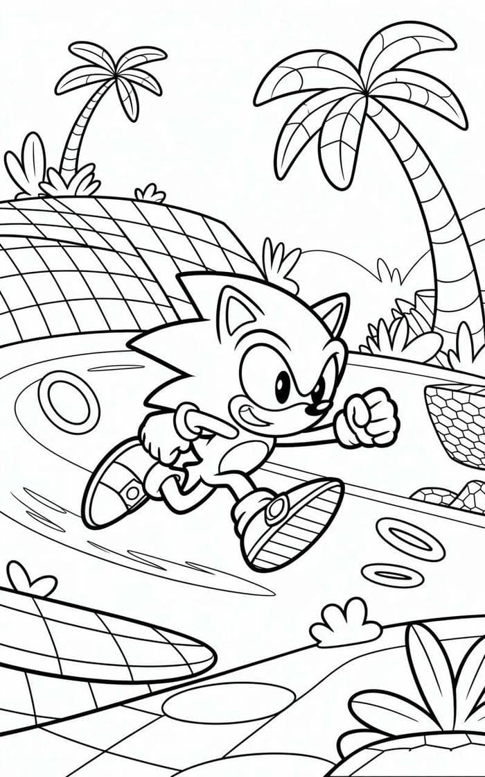 hình tô màu sonic tinh nghịch hoạt bát