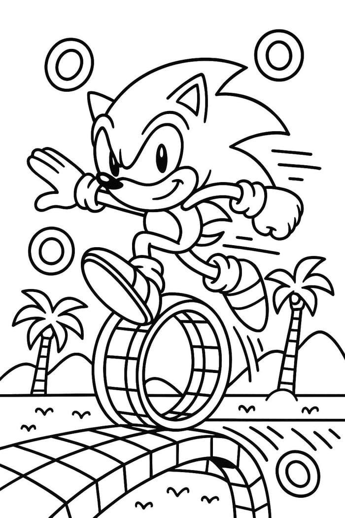 hình tô màu sonic vui vẻ hồn nhiên