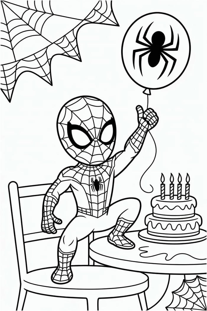 hình tô màu spider man dễ vẽ