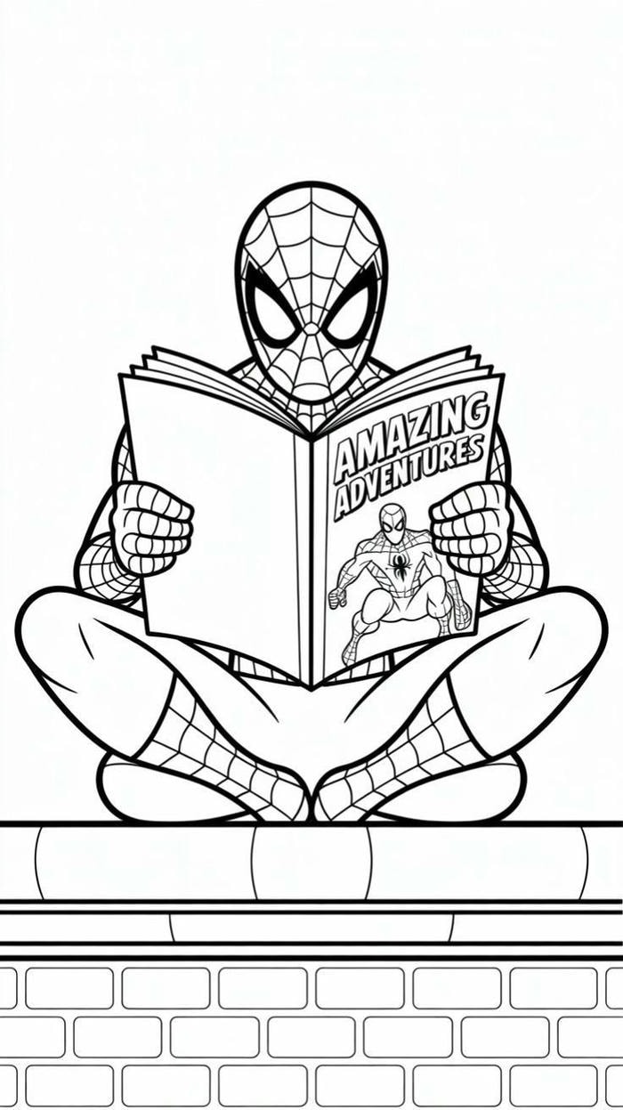 hình tô màu spider man đơn giản