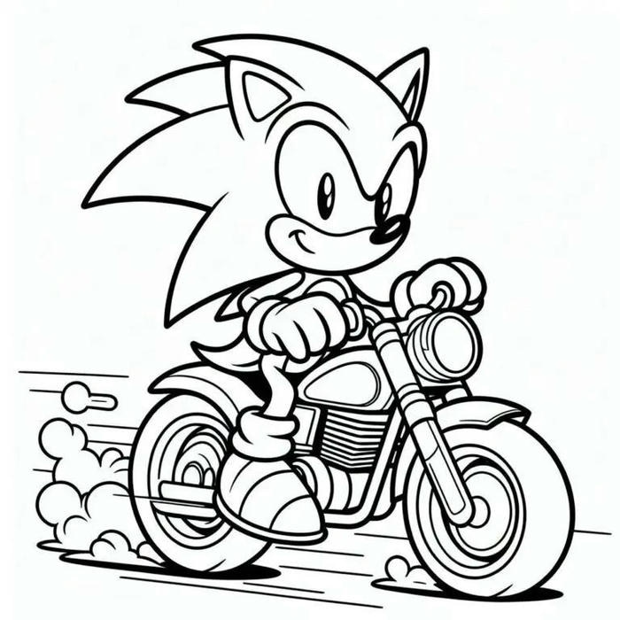 hình tranh tô màu sonic tư thế bứt phá