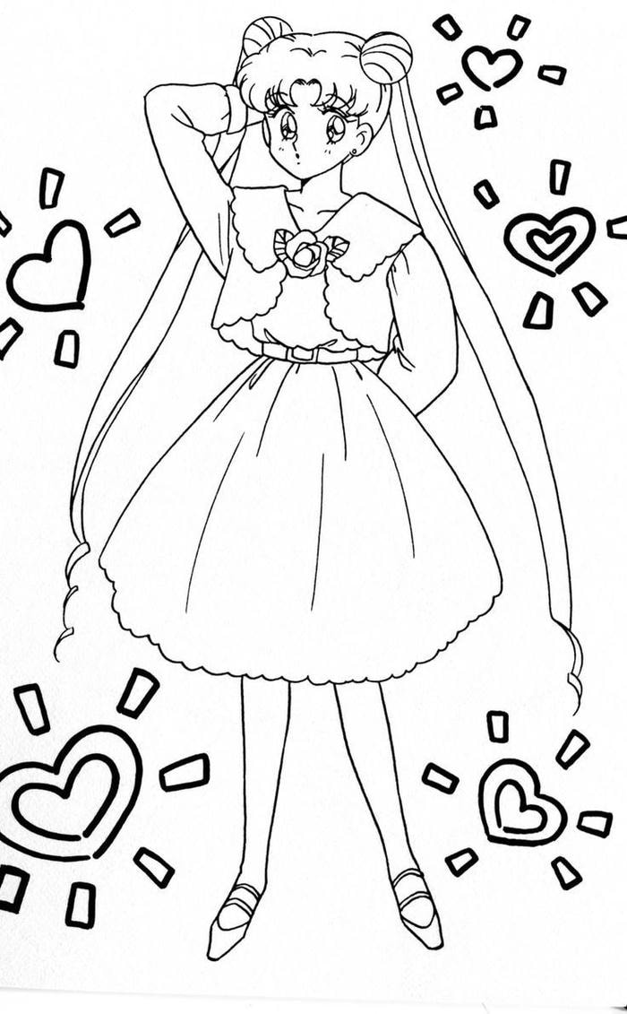 hình tranh tô thủy thủ mặt trăng dáng xinh