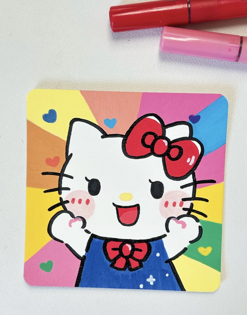 hình vẽ Hello Kitty dễ vẽ ngộ nghĩnh xinh xắn