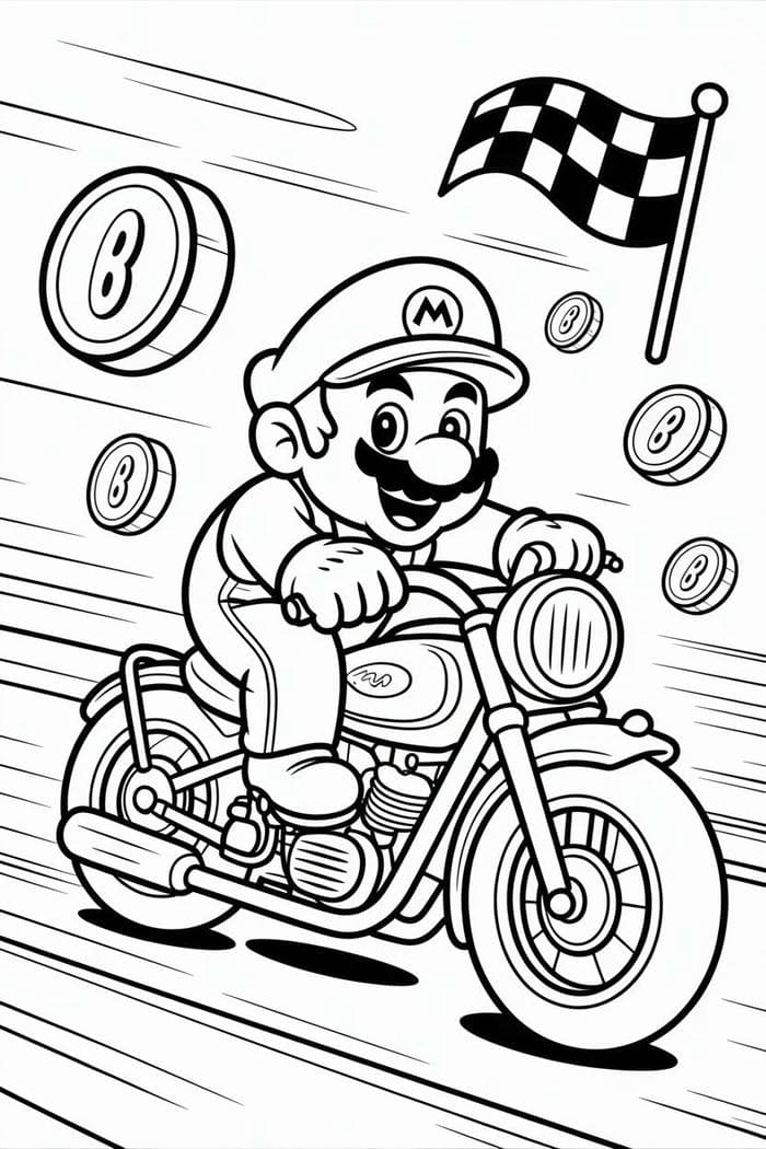 hình vẽ game mario cho bé tô