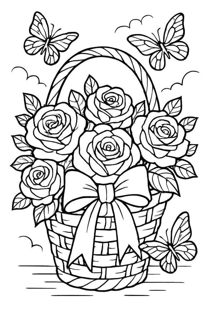 hình vẽ hoa hồng kiểu dễ thương