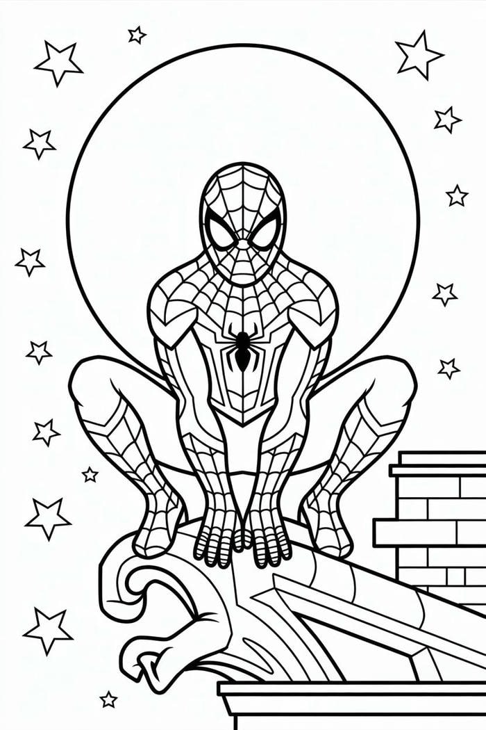 hình vẽ tô màu spider man