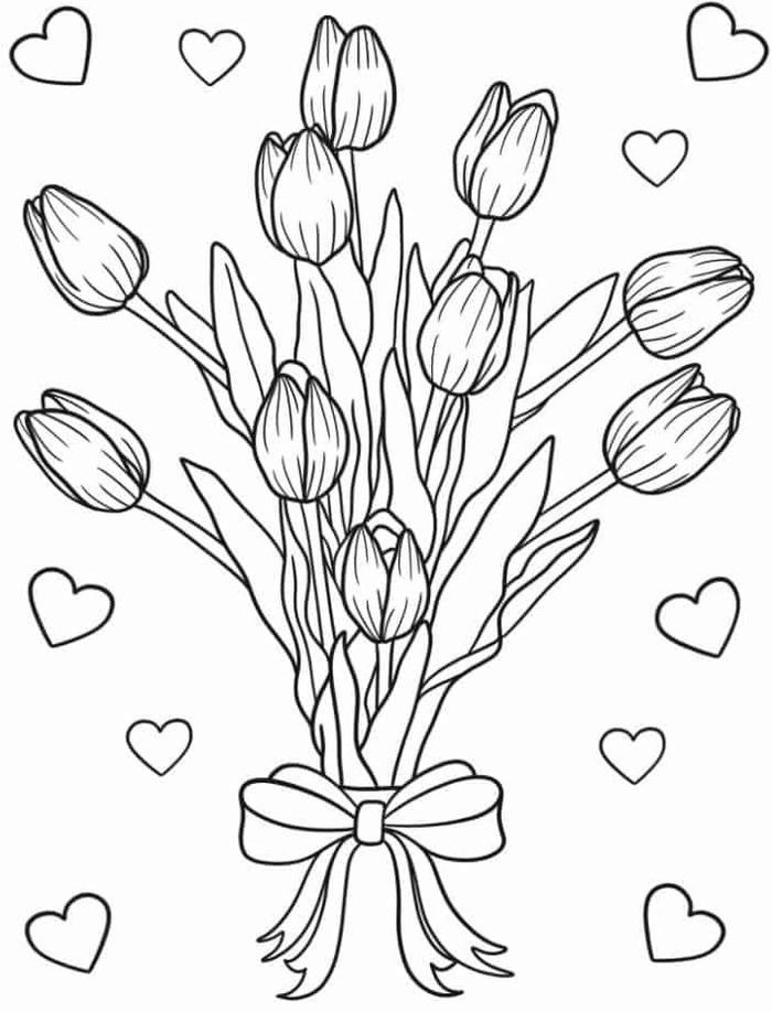 hình vẽ tulip phong cách mềm