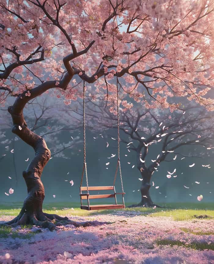 hoa anh đào hồng anime