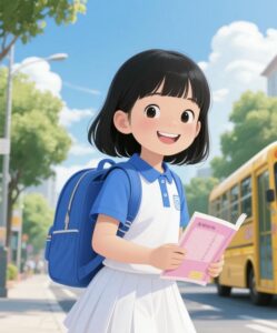 học sinh chibi đọc sách