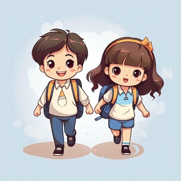 học sinh chibi mùa tựu trường