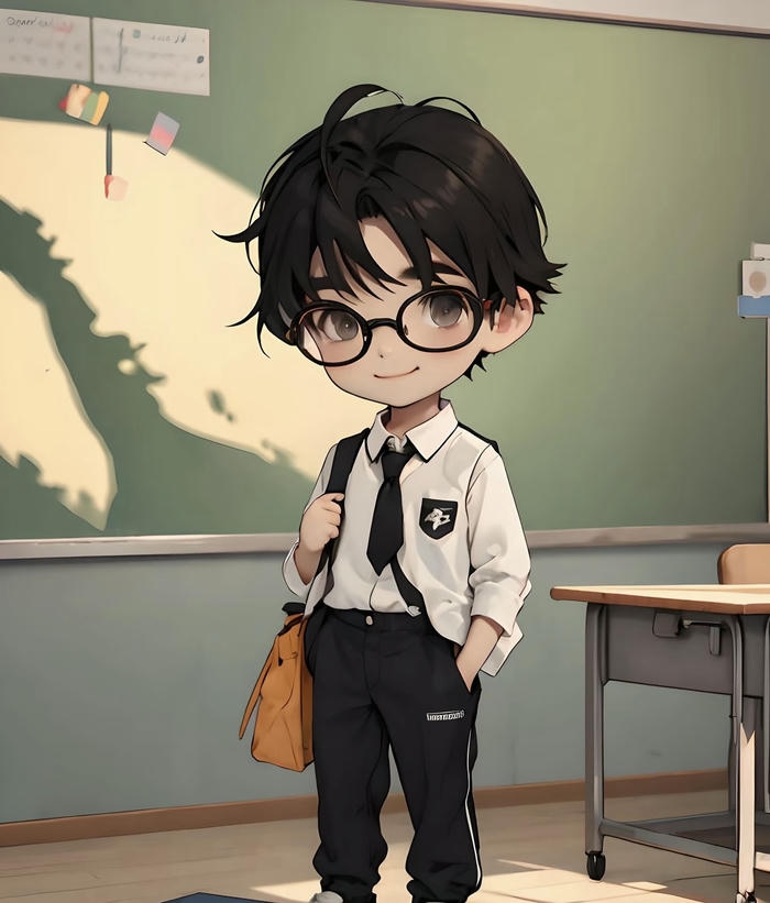 học sinh chibi trang phục đồng phục