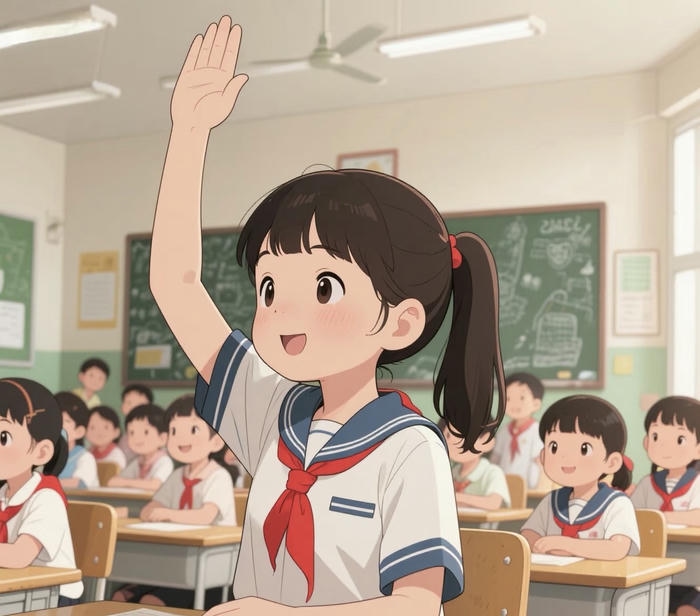 học sinh chibi trên lớp