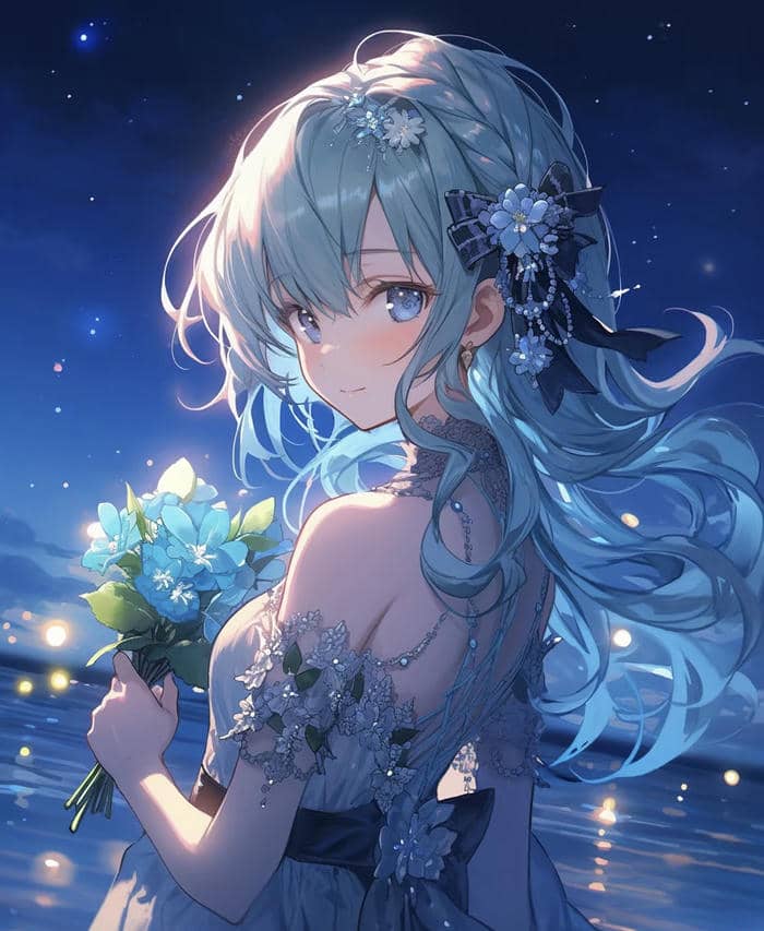 khung cảnh anime xanh