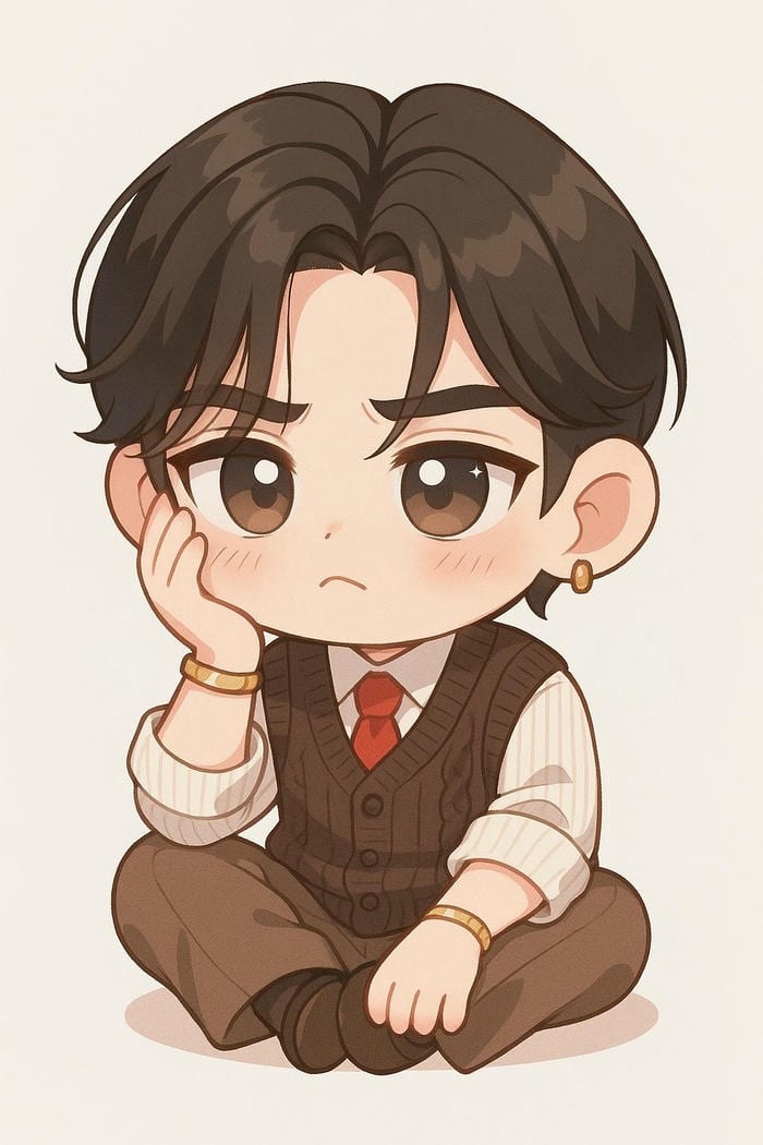 mặt vẽ chibi bé trai cute