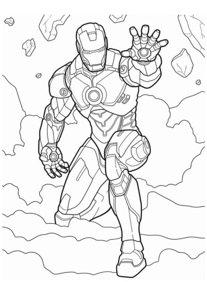 mẫu tô màu iron man chi tiết vừa