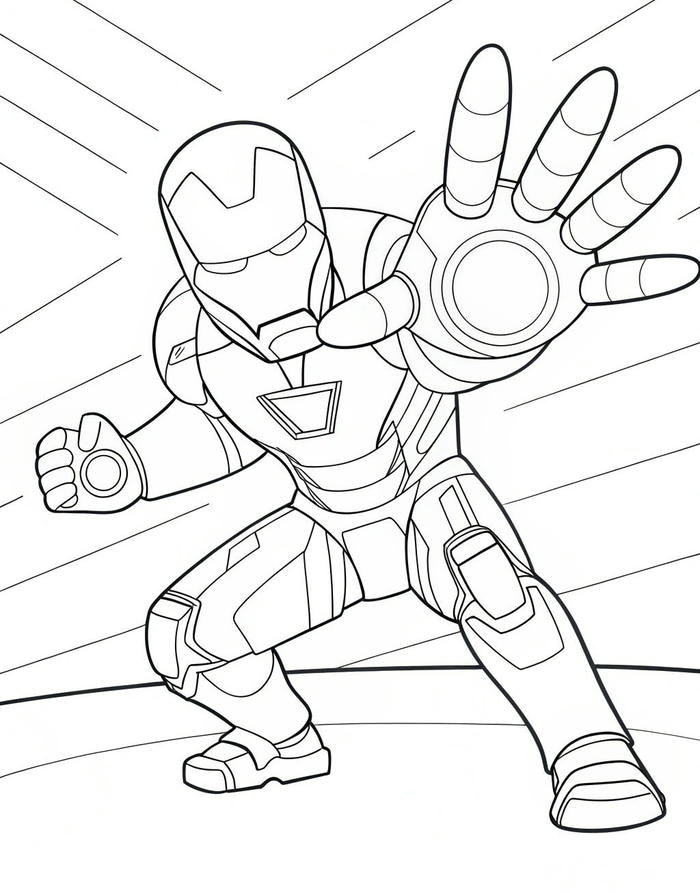 mẫu tô màu iron man dễ tô