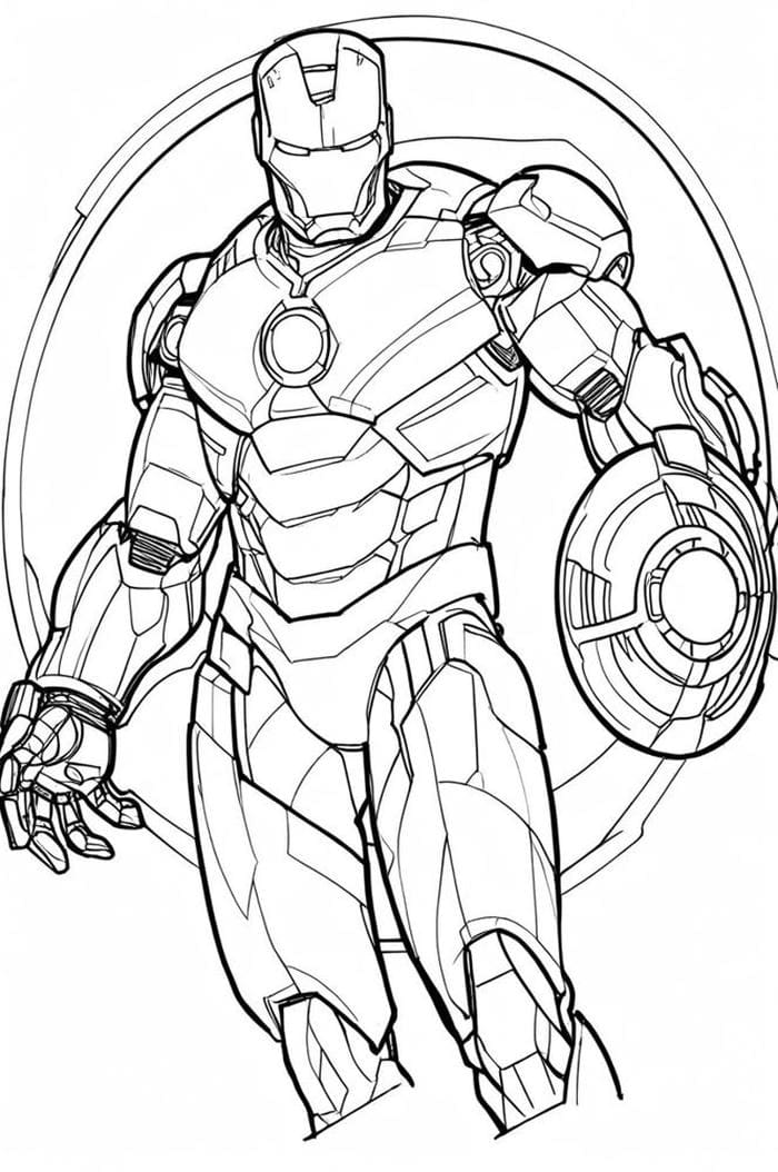 mẫu tô màu iron man rõ hình