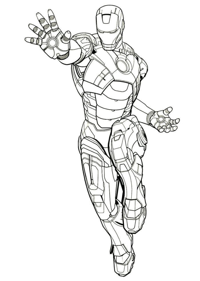 mẫu tô màu iron man siêu anh hùng