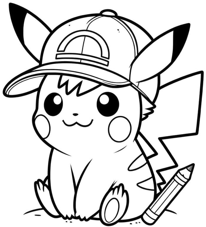 mẫu tô màu pikachu dễ tô