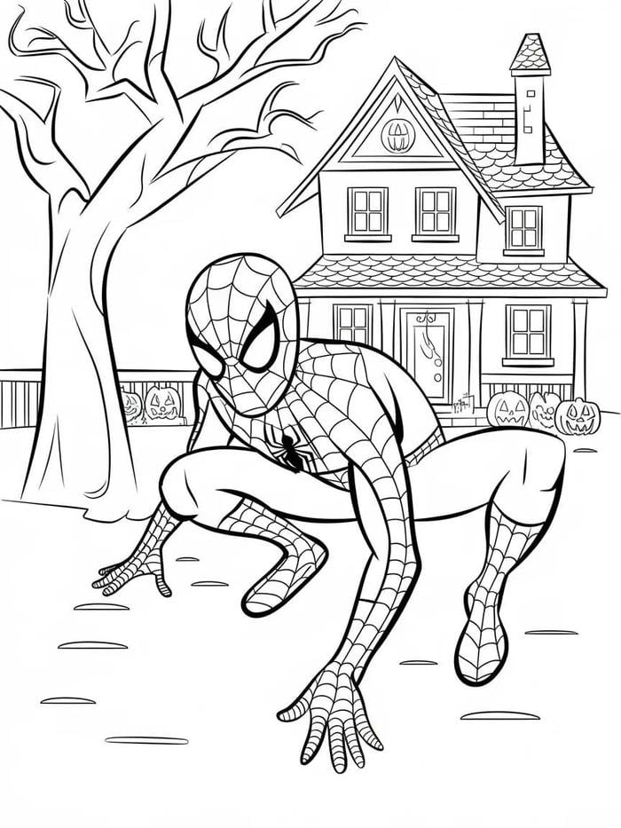 mẫu tô màu spider man rõ hình