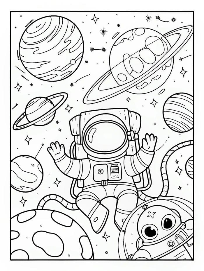 mẫu tô phi hành gia cho mầm non