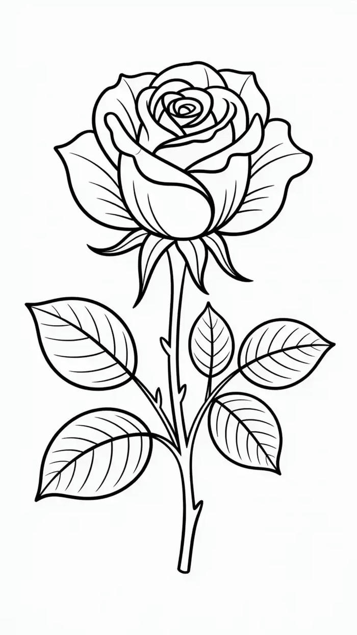 mẫu tranh tô màu hoa hồng cho trẻ nhỏ