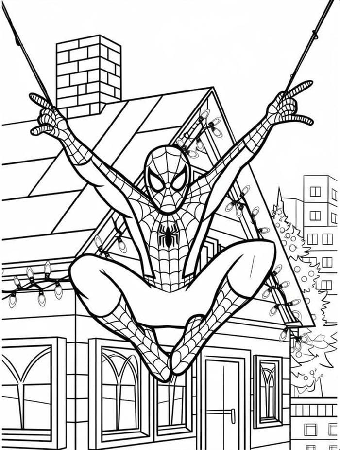 mẫu tranh tô spider man hình lớn